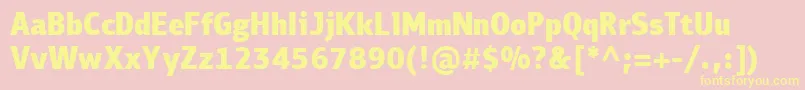 PfbulletinsansproBlack Font – Yellow Fonts on Pink Background