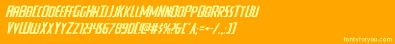 フォントWatchtowerexpandital – オレンジの背景に黄色の文字