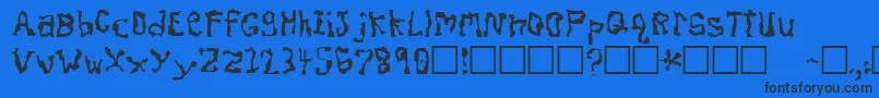 Fonte DissonantFractured – fontes pretas em um fundo azul