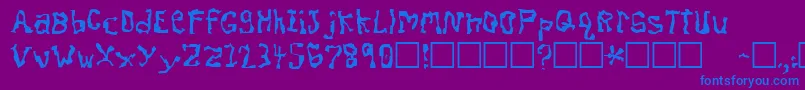 DissonantFractured Font – Blue Fonts on Purple Background