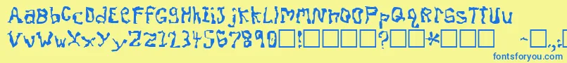 DissonantFractured Font – Blue Fonts on Yellow Background