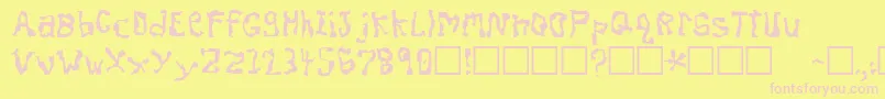 DissonantFractured Font – Pink Fonts on Yellow Background