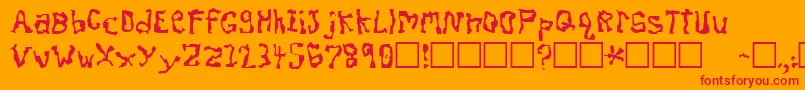 DissonantFractured Font – Red Fonts on Orange Background