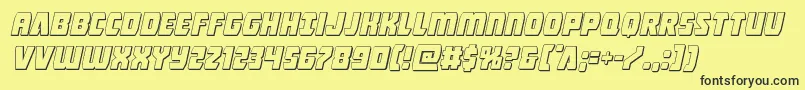 Intergalactic3Dital Font – Black Fonts on Yellow Background