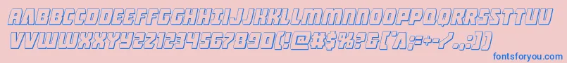 Intergalactic3Dital Font – Blue Fonts on Pink Background