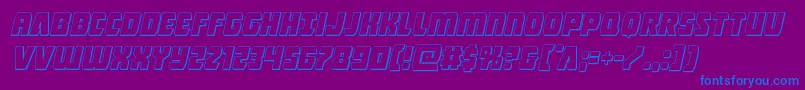 Intergalactic3Dital Font – Blue Fonts on Purple Background