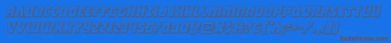 Intergalactic3Dital Font – Brown Fonts on Blue Background