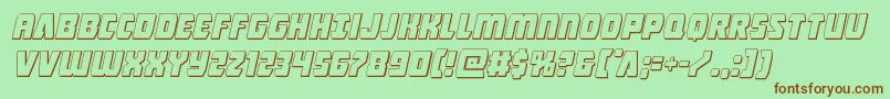 Intergalactic3Dital Font – Brown Fonts on Green Background