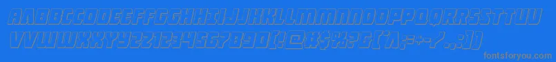 Intergalactic3Dital Font – Gray Fonts on Blue Background