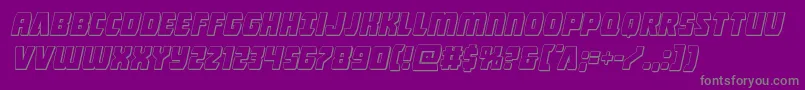 Intergalactic3Dital-Schriftart – Graue Schriften auf violettem Hintergrund