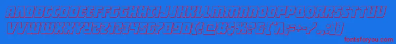 Intergalactic3Dital-fontti – punaiset fontit sinisellä taustalla