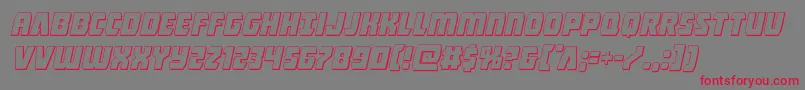 Czcionka Intergalactic3Dital – czerwone czcionki na szarym tle