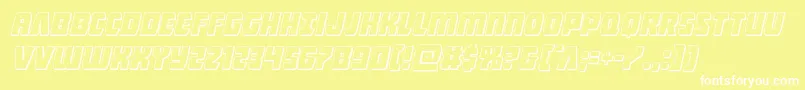 Intergalactic3Dital Font – White Fonts on Yellow Background