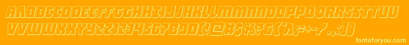 Intergalactic3Dital-Schriftart – Gelbe Schriften auf orangefarbenem Hintergrund