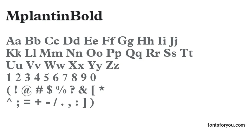 MplantinBold Font – alphabet, numbers, special characters