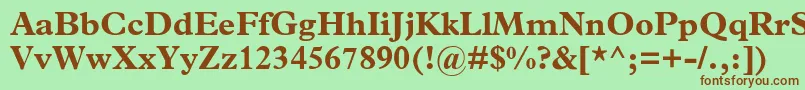 MplantinBold Font – Brown Fonts on Green Background