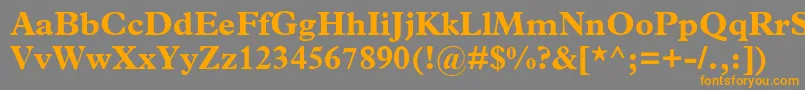 フォントMplantinBold – オレンジの文字は灰色の背景にあります。