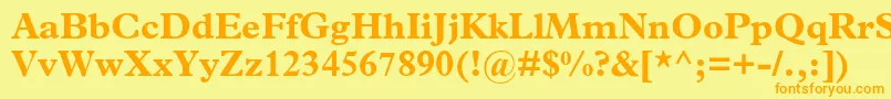 MplantinBold Font – Orange Fonts on Yellow Background