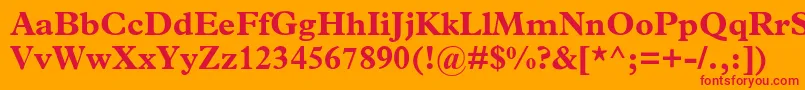 フォントMplantinBold – オレンジの背景に赤い文字