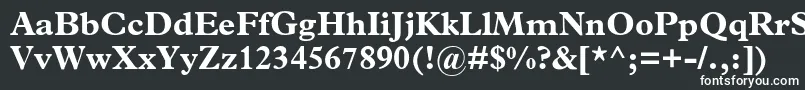 MplantinBold-fontti – valkoiset fontit mustalla taustalla