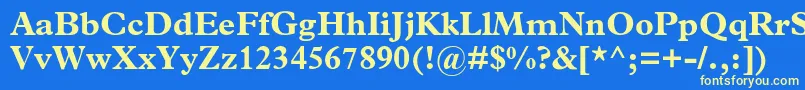 フォントMplantinBold – 黄色の文字、青い背景