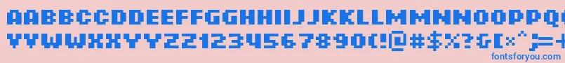 Saiba mais sobre a fonte RotorcapneueBold Fonte RotorcapneueBold – fontes azuis em um fundo rosa