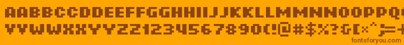 RotorcapneueBold Font – Brown Fonts on Orange Background
