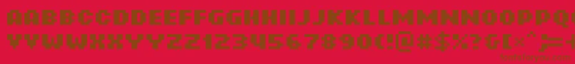 RotorcapneueBold-Schriftart – Braune Schriften auf rotem Hintergrund