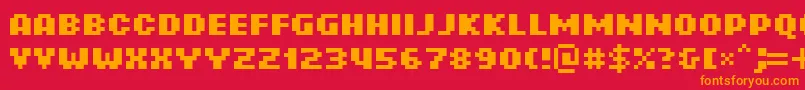 RotorcapneueBold Font – Orange Fonts on Red Background