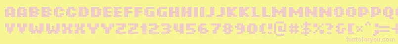 Więcej informacji o czcionce RotorcapneueBold Czcionka RotorcapneueBold – różowe czcionki na żółtym tle