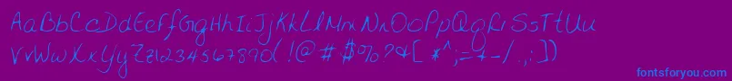 Lehn141-Schriftart – Blaue Schriften auf violettem Hintergrund