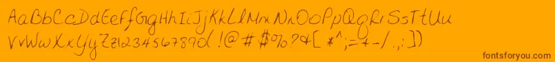 Lehn141 Font – Brown Fonts on Orange Background