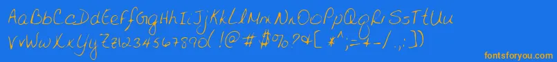 Lehn141 Font – Orange Fonts on Blue Background