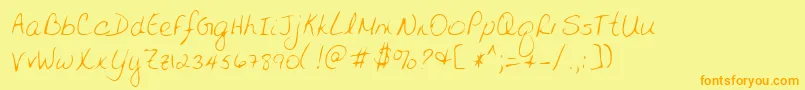 Lehn141 Font – Orange Fonts on Yellow Background