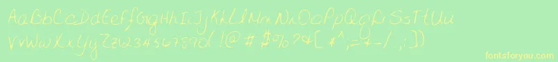 Lehn141 Font – Yellow Fonts on Green Background