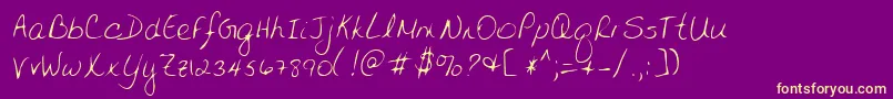 Lehn141-Schriftart – Gelbe Schriften auf violettem Hintergrund