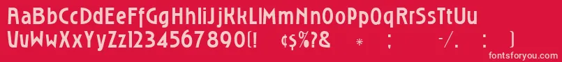 Roslyng Font – Pink Fonts on Red Background