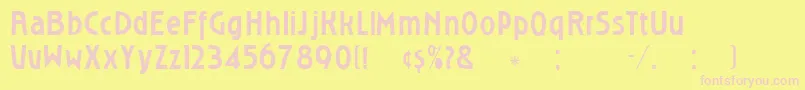 Roslyng Font – Pink Fonts on Yellow Background