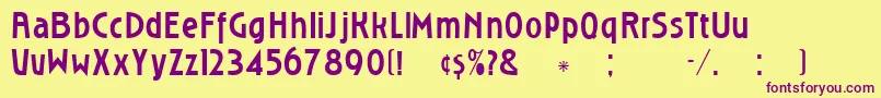Roslyng Font – Purple Fonts on Yellow Background