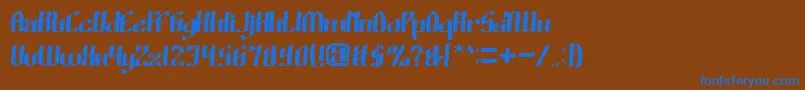 WinoSutarminKadir Font – Blue Fonts on Brown Background