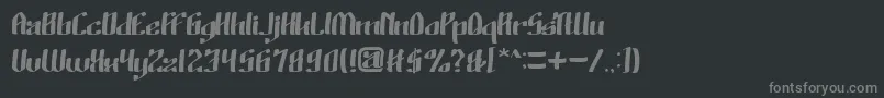 フォントWinoSutarminKadir – 黒い背景に灰色の文字