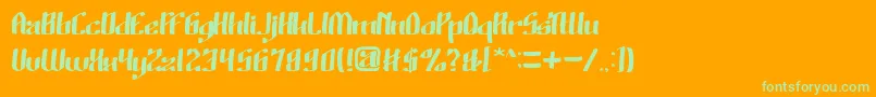WinoSutarminKadir Font – Green Fonts on Orange Background