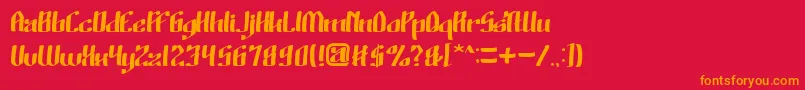 WinoSutarminKadir Font – Orange Fonts on Red Background