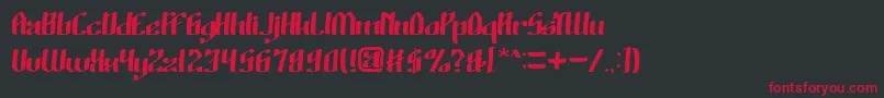 WinoSutarminKadir-Schriftart – Rote Schriften auf schwarzem Hintergrund