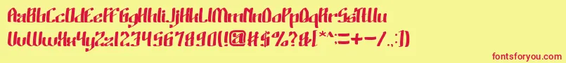 WinoSutarminKadir Font – Red Fonts on Yellow Background