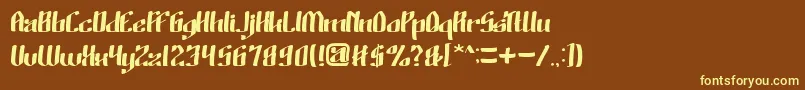 WinoSutarminKadir Font – Yellow Fonts on Brown Background