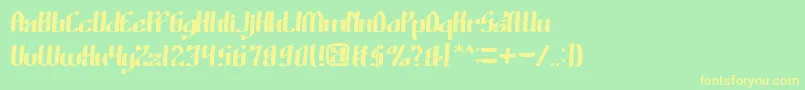 WinoSutarminKadir Font – Yellow Fonts on Green Background