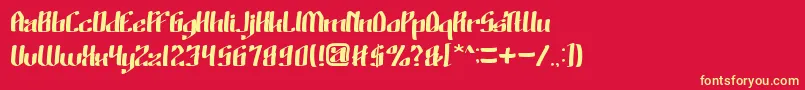 WinoSutarminKadir Font – Yellow Fonts on Red Background