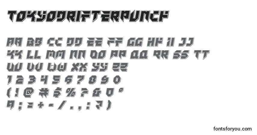 Tokyodrifterpunch-fontti – aakkoset, numerot, erikoismerkit