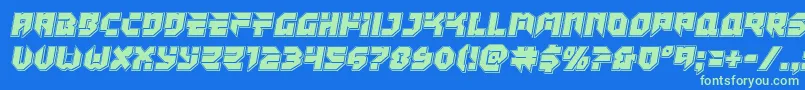 Tokyodrifterpunch Font – Green Fonts on Blue Background